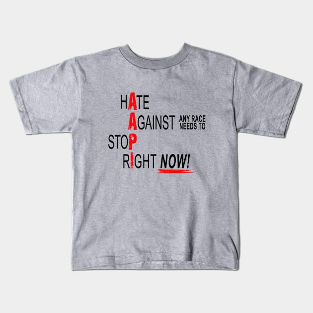 Stop Racist Hate! Kids T-Shirt by marengo